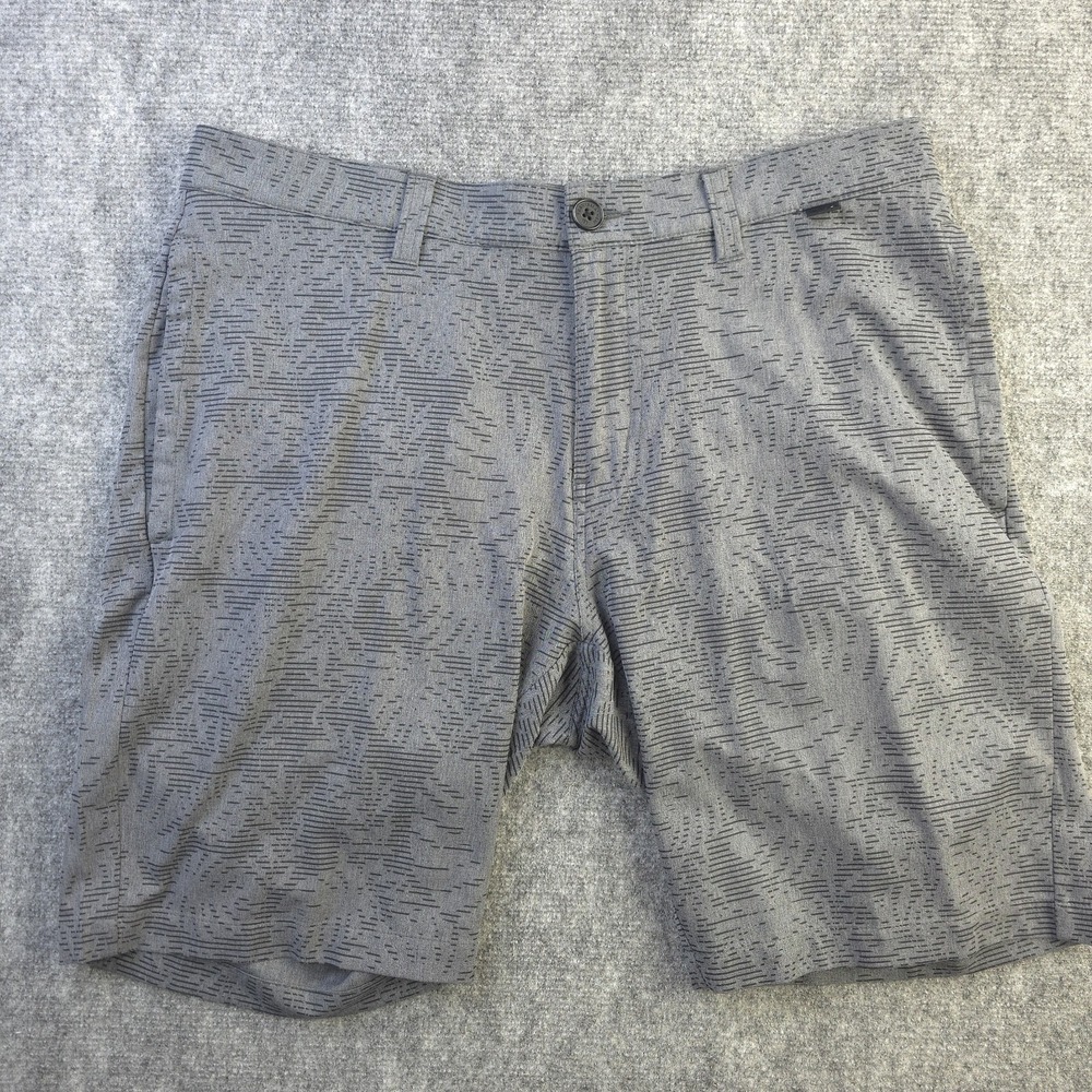 Travis Mathew Shorts 34 Gray‎ Floral Performance Stretch Golf Pockets Logo